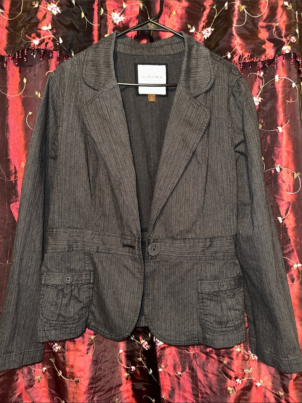 Sonoma Charcoal Pinstripe Blazer Jacket
